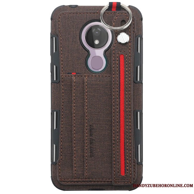 Etui Moto G7 Power Kreativ Telefonhængende Ornamenter, Cover Moto G7 Power Læder Grå Kort