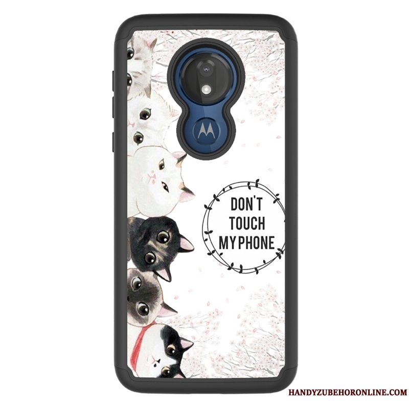 Etui Moto G7 Power Malet Klud Mønster, Cover Moto G7 Power Cartoon Anti-fald Sort