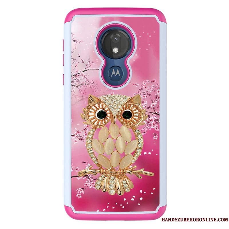 Etui Moto G7 Power Malet Klud Mønster, Cover Moto G7 Power Cartoon Anti-fald Sort