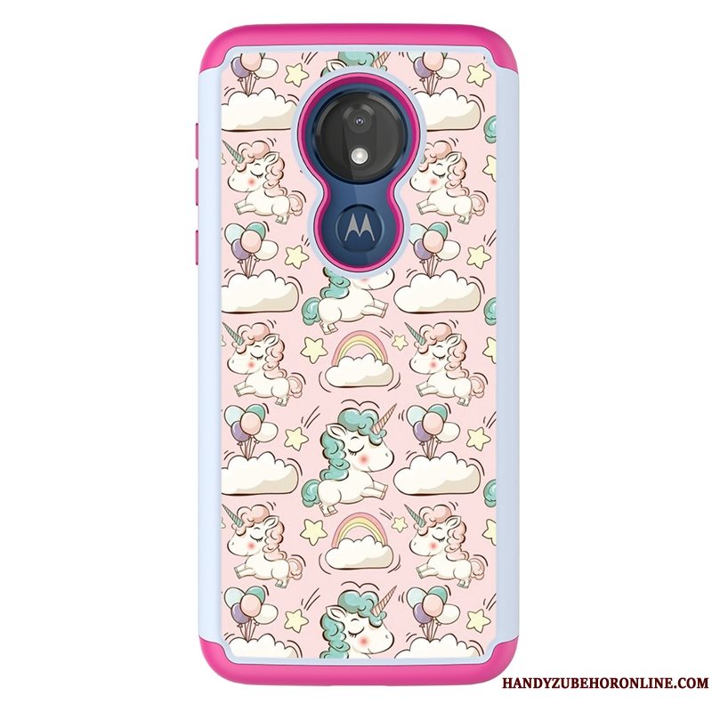 Etui Moto G7 Power Malet Klud Mønster, Cover Moto G7 Power Cartoon Anti-fald Sort