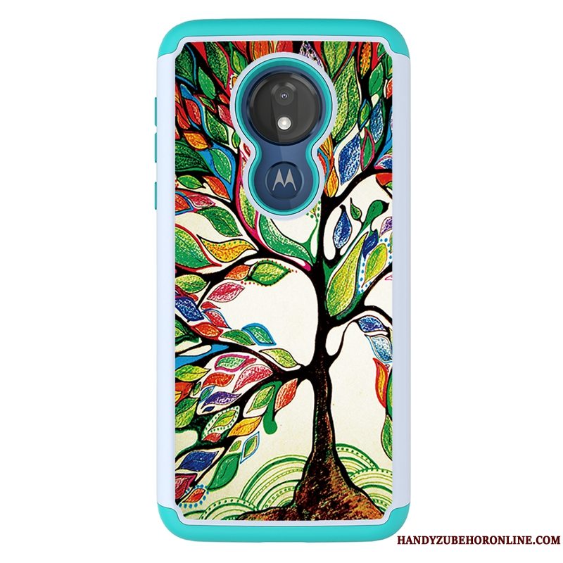 Etui Moto G7 Power Malet Klud Mønster, Cover Moto G7 Power Cartoon Anti-fald Sort