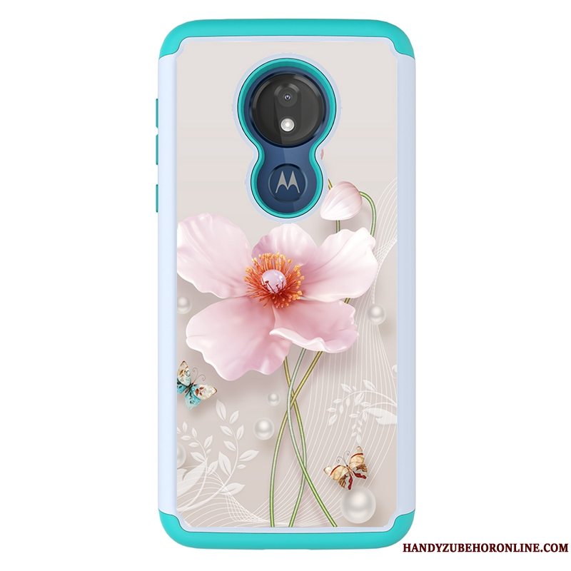 Etui Moto G7 Power Malet Klud Mønster, Cover Moto G7 Power Cartoon Anti-fald Sort