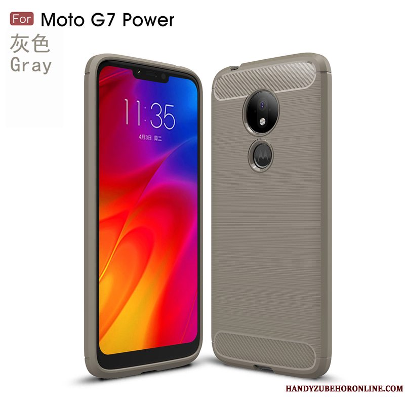 Etui Moto G7 Power Tasker Ny Grå, Cover Moto G7 Power Blød Trend Anti-fald