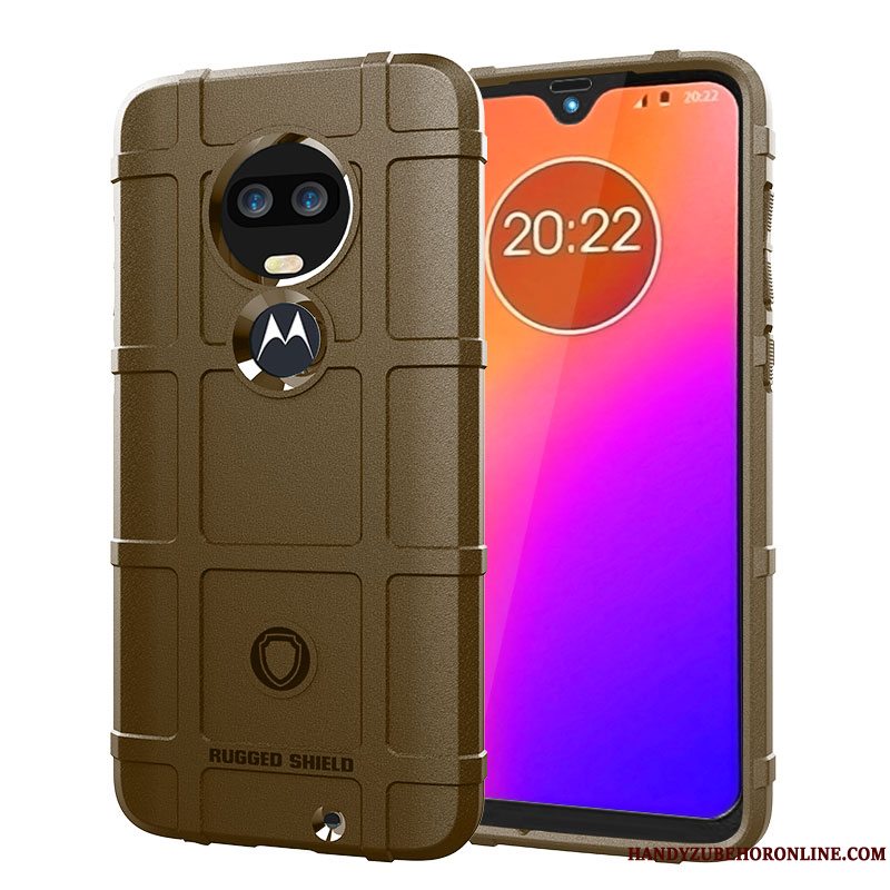 Etui Moto G7 Tasker Nubuck Mønster, Cover Moto G7 Kreativ Tykke Ny