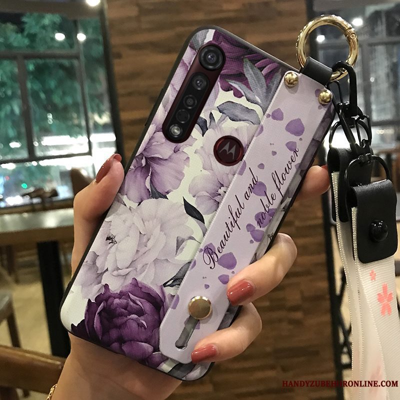 Etui Moto G8 Plus Blød Frisk Blomster, Cover Moto G8 Plus Support Lille Sektion Salg