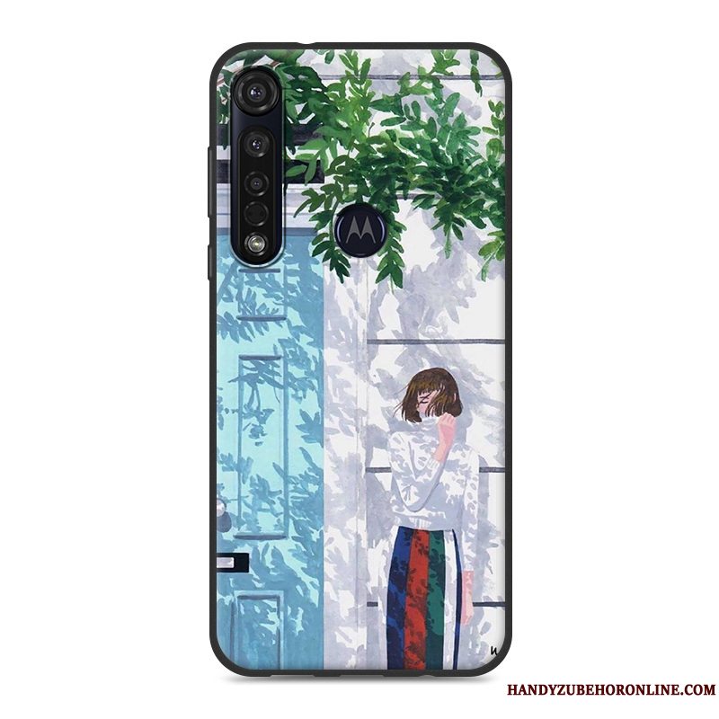 Etui Moto G8 Plus Silikone Anti-fald Hvid, Cover Moto G8 Plus Telefonaf Personlighed