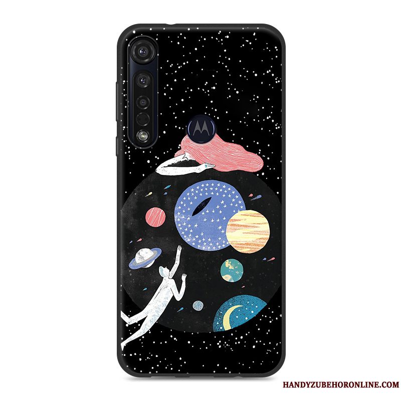 Etui Moto G8 Plus Silikone Anti-fald Hvid, Cover Moto G8 Plus Telefonaf Personlighed