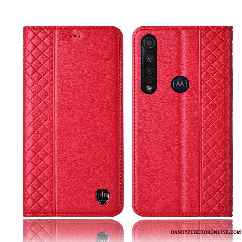 Etui Moto G8 Plus Tasker Telefonanti-fald, Cover Moto G8 Plus Læder Gul