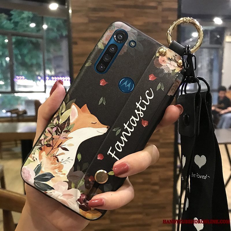 Etui Moto G8 Power Blød Blomster Telefon, Cover Moto G8 Power Support Hængende Ornamenter Lilla