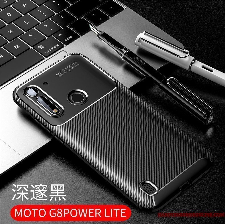 Etui Moto G8 Power Lite Silikone Trendy Blå, Cover Moto G8 Power Lite Blød Telefonny