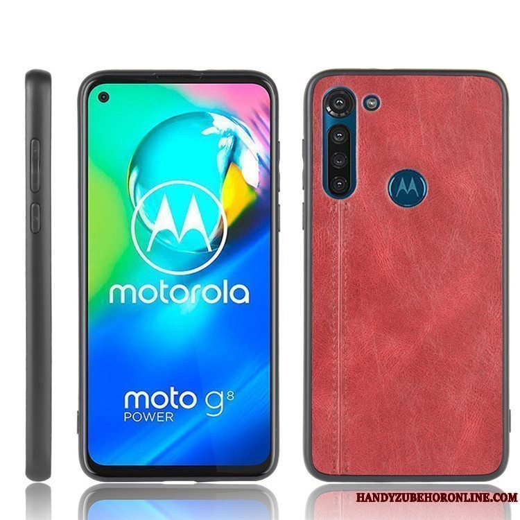 Etui Moto G8 Power Tasker Hård Trendy, Cover Moto G8 Power Læder Telefonsort