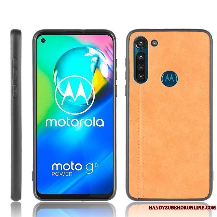 Etui Moto G8 Power Tasker Hård Trendy, Cover Moto G8 Power Læder Telefonsort