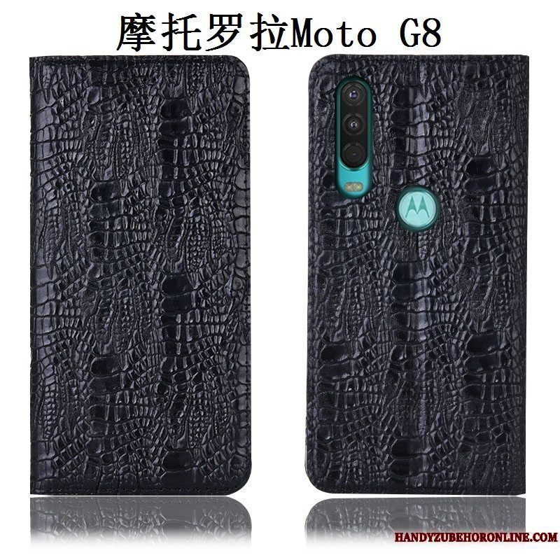 Etui Moto G8 Tasker Anti-fald Telefon, Cover Moto G8 Beskyttelse Blå
