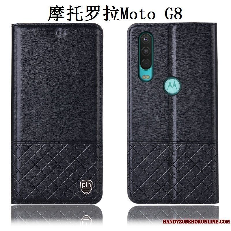 Etui Moto G8 Tasker Brun Telefon, Cover Moto G8 Beskyttelse Anti-fald