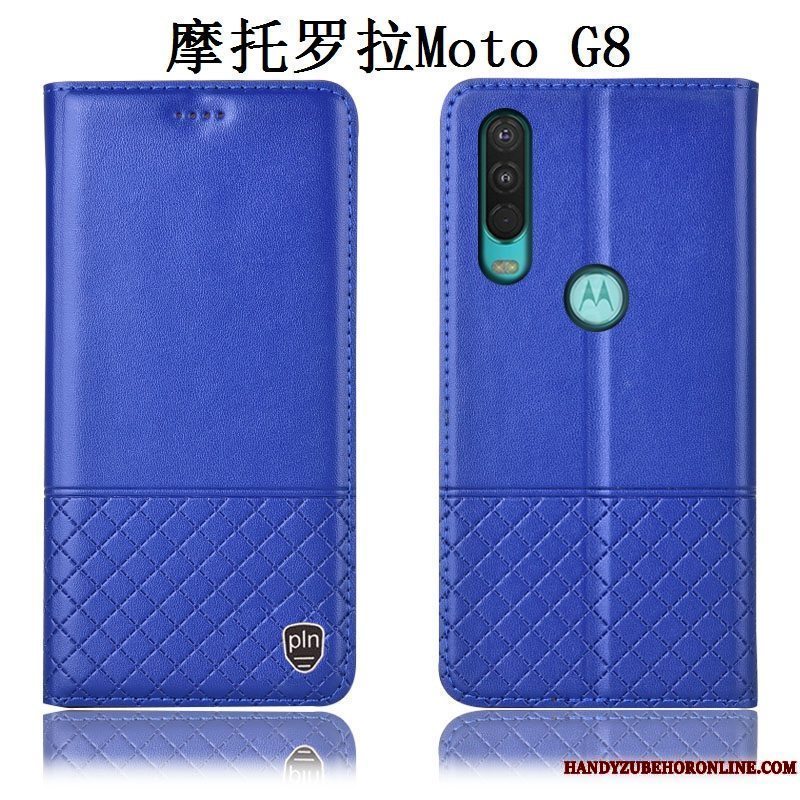 Etui Moto G8 Tasker Brun Telefon, Cover Moto G8 Beskyttelse Anti-fald