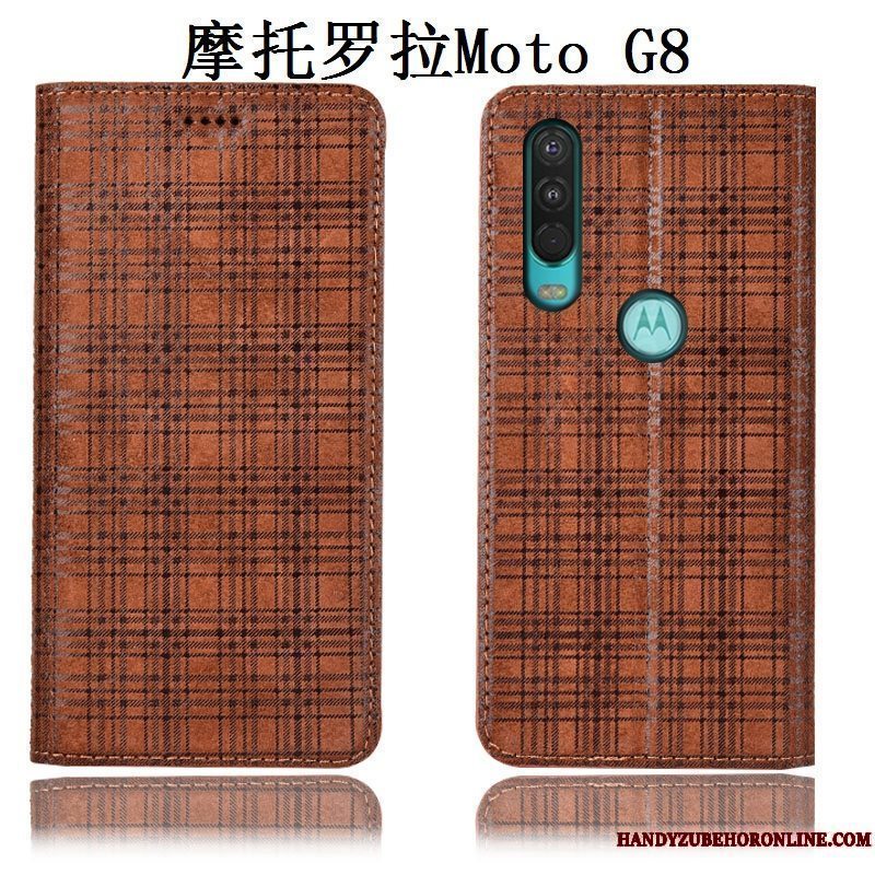 Etui Moto G8 Tasker Telefonfløjl, Cover Moto G8 Folio Grå