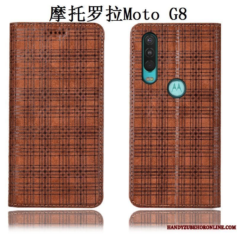 Etui Moto G8 Tasker Telefonfløjl, Cover Moto G8 Folio Grå