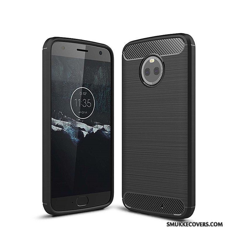 Etui Moto X4 Blød Rød Fiber, Cover Moto X4 Tasker Anti-fald