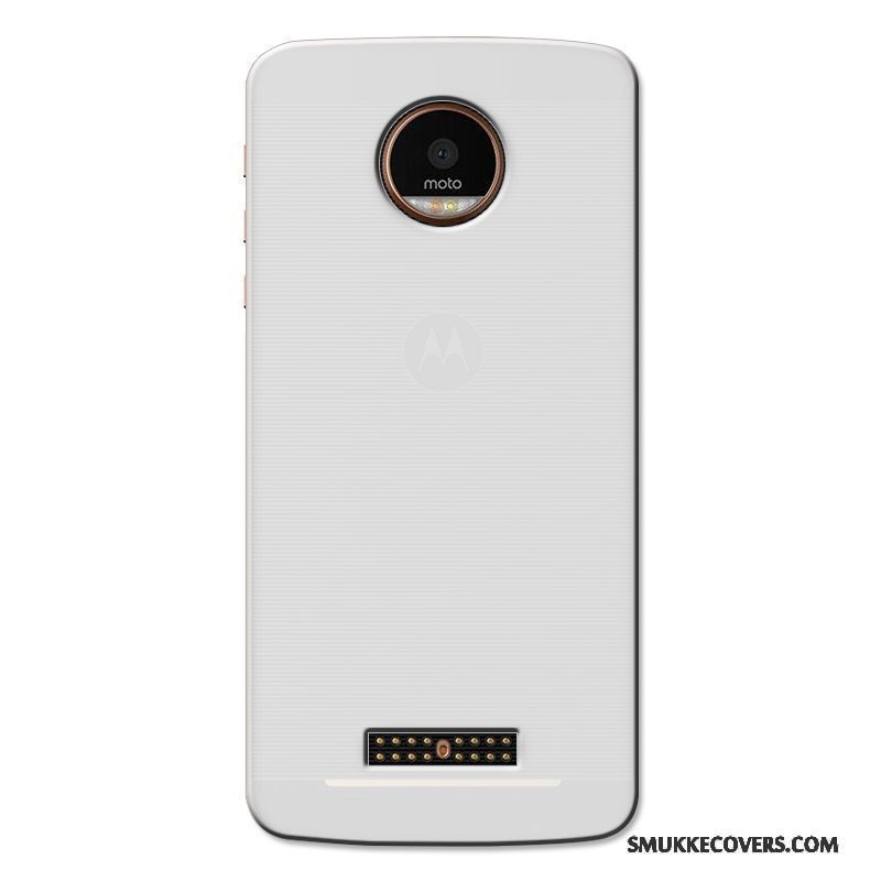 Etui Moto X4 Malet Hvid Gennemsigtig, Cover Moto X4 Beskyttelse