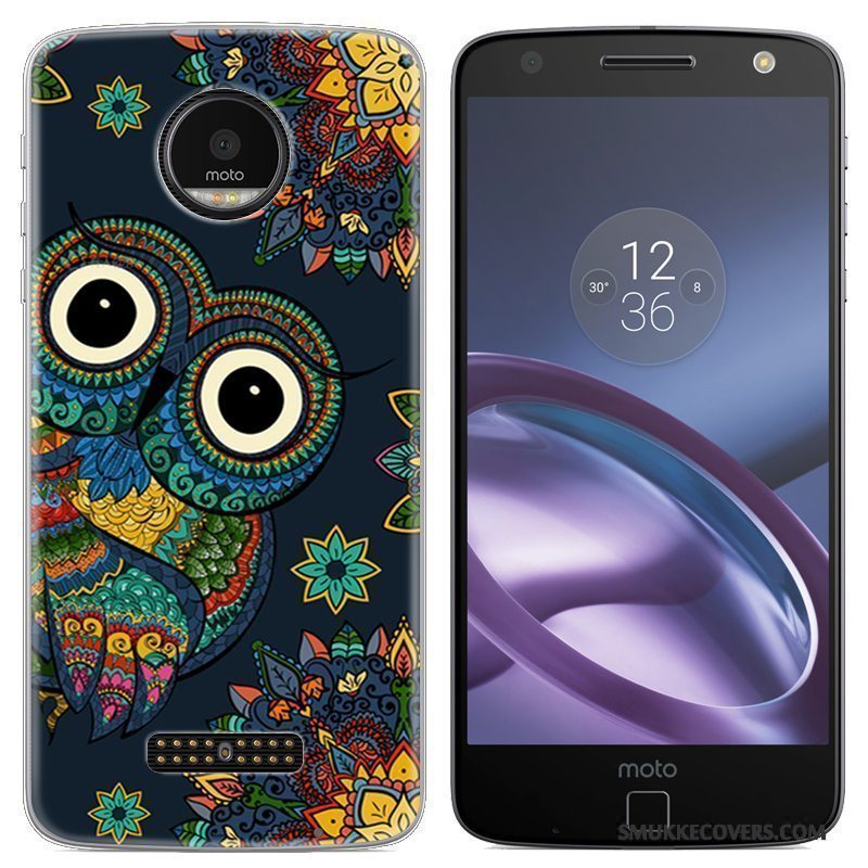 Etui Moto Z Kreativ Blå Telefon, Cover Moto Z Silikone