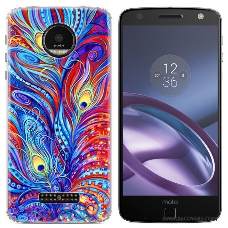 Etui Moto Z Kreativ Blå Telefon, Cover Moto Z Silikone