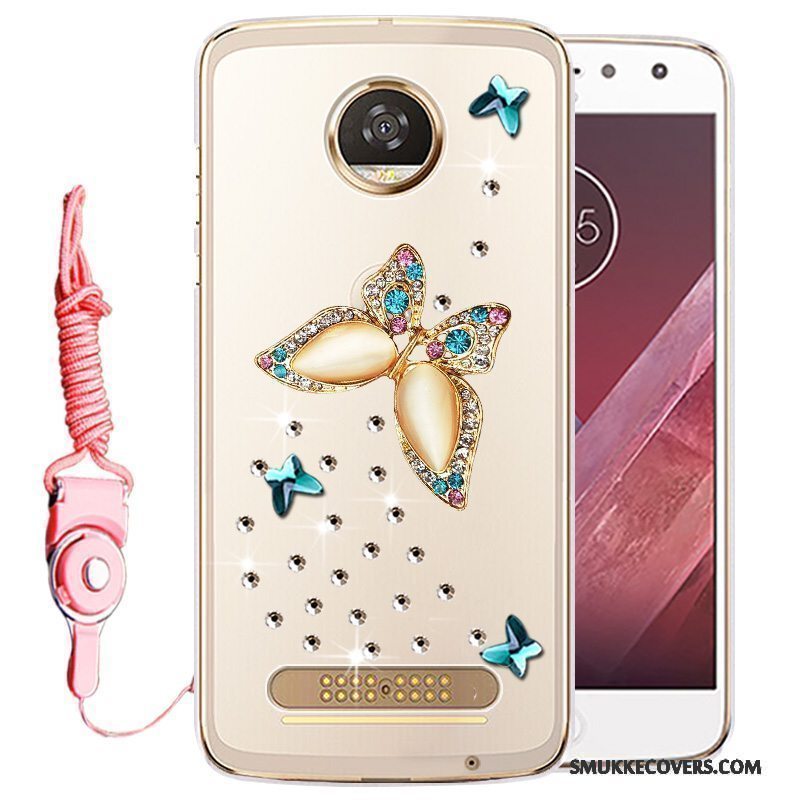 Etui Moto Z Play Beskyttelse Guld Anti-fald, Cover Moto Z Play Strass Telefon