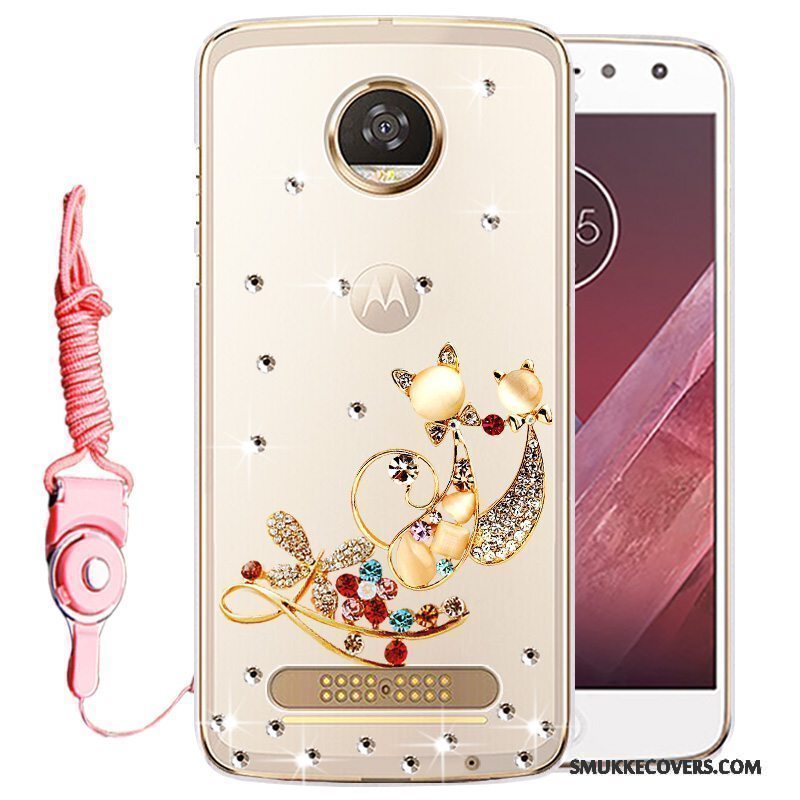 Etui Moto Z Play Beskyttelse Guld Anti-fald, Cover Moto Z Play Strass Telefon