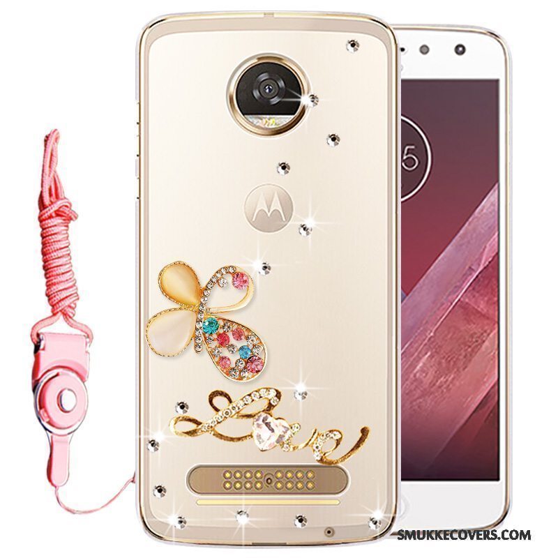 Etui Moto Z Play Beskyttelse Guld Anti-fald, Cover Moto Z Play Strass Telefon