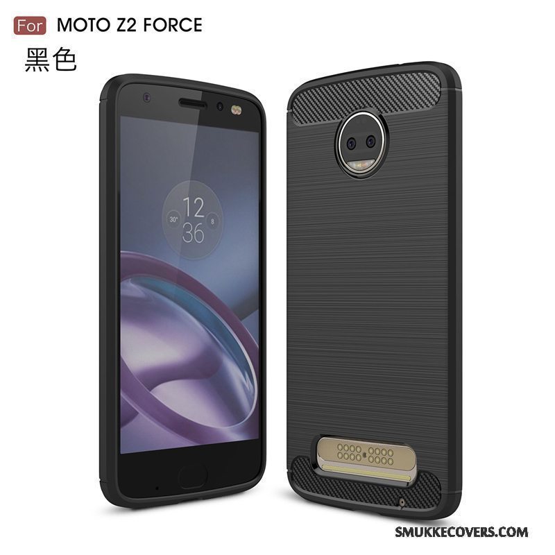 Etui Moto Z2 Force Edition Blød Rød Telefon, Cover Moto Z2 Force Edition Silikone Anti-fald Til