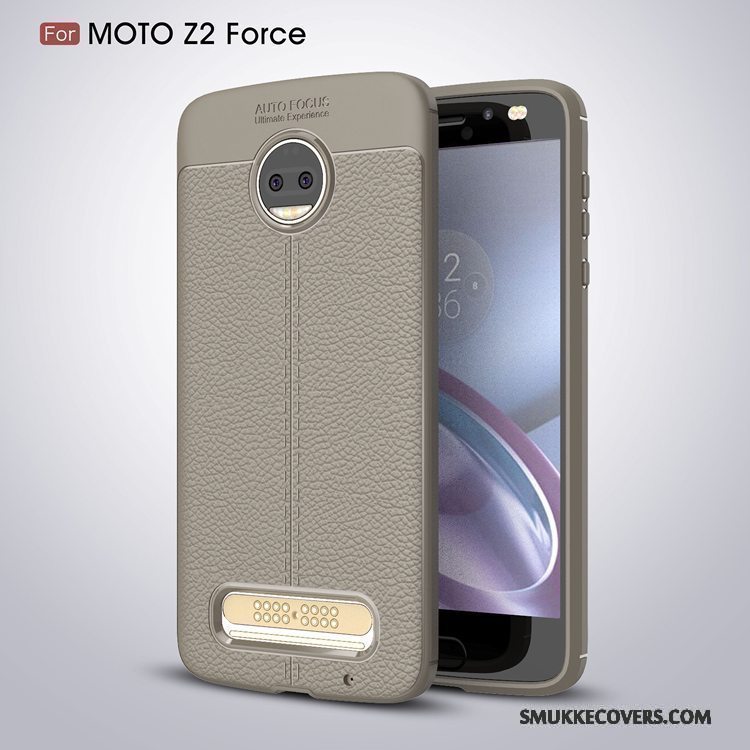 Etui Moto Z2 Force Edition Blød Sort Telefon, Cover Moto Z2 Force Edition Silikone Anti-fald