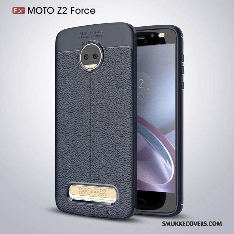 Etui Moto Z2 Force Edition Blød Sort Telefon, Cover Moto Z2 Force Edition Silikone Anti-fald