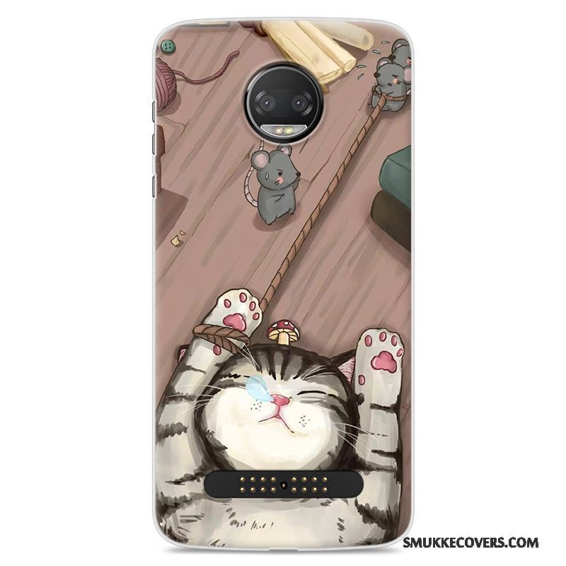 Etui Moto Z2 Force Edition Cartoon Anti-fald Lilla, Cover Moto Z2 Force Edition Blød Telefontrend