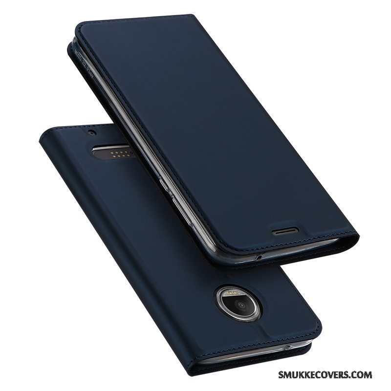 Etui Moto Z2 Force Edition Læder Kort Anti-fald, Cover Moto Z2 Force Edition Folio Sort Til