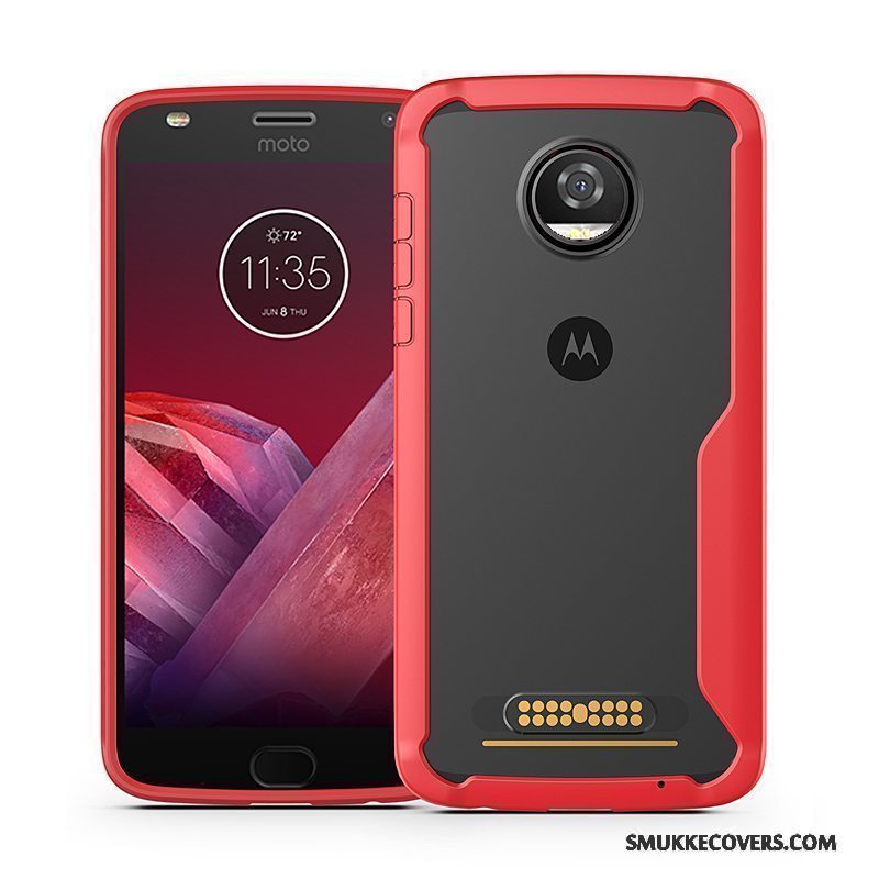 Etui Moto Z2 Play Blød Business Telefon, Cover Moto Z2 Play Tasker Gasbag Rød