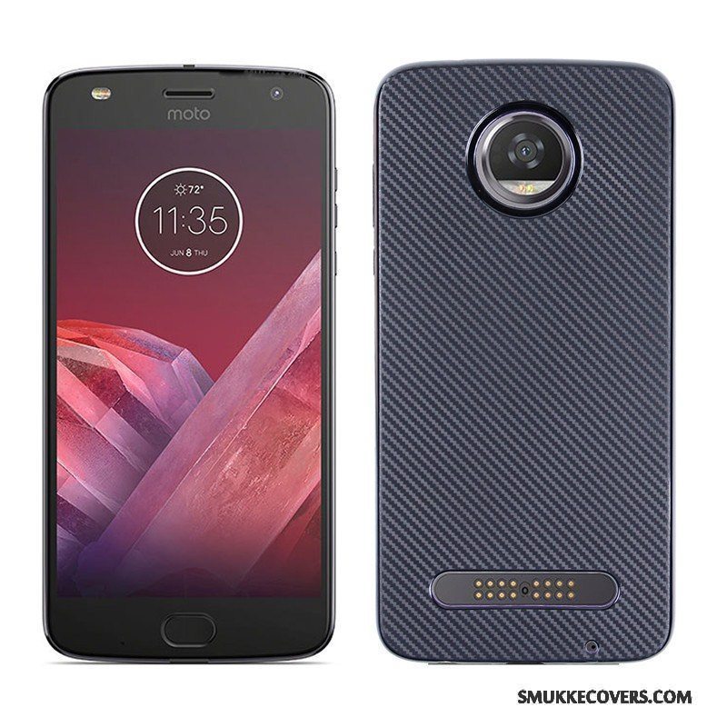 Etui Moto Z2 Play Blød Fiber Telefon, Cover Moto Z2 Play Beskyttelse Blå Trend