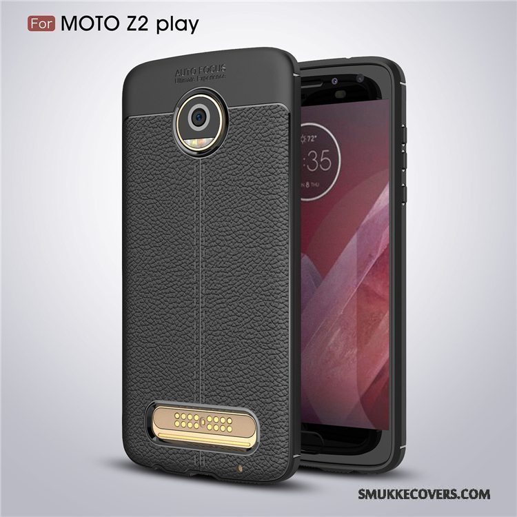 Etui Moto Z2 Play Blød Mønster Anti-fald, Cover Moto Z2 Play Silikone Sort Telefon