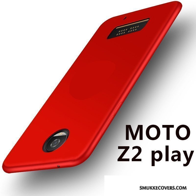 Etui Moto Z2 Play Blød Rød Telefon, Cover Moto Z2 Play Beskyttelse Anti-fald