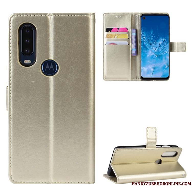 Etui Motorola One Action Folio Magnetisk Spænde Rød, Cover Motorola One Action Læder Telefon