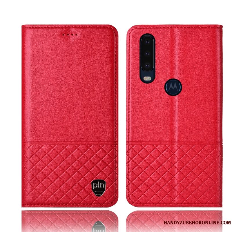 Etui Motorola One Action Læder Sort Anti-fald, Cover Motorola One Action Beskyttelse Telefon