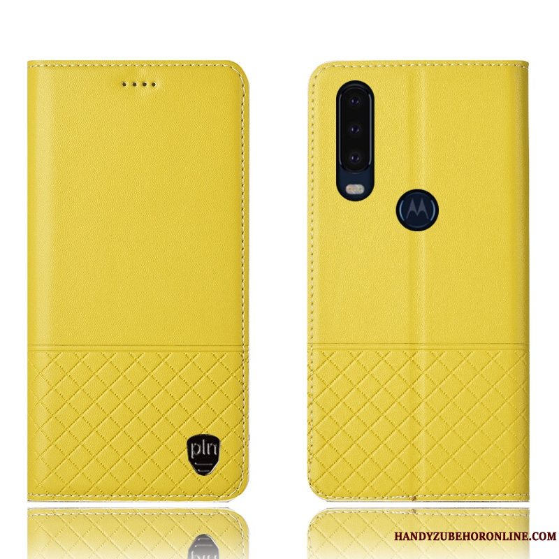 Etui Motorola One Action Læder Sort Anti-fald, Cover Motorola One Action Beskyttelse Telefon