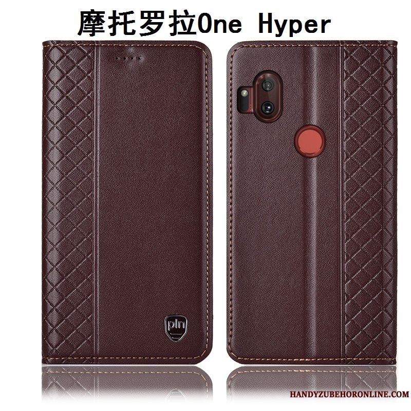 Etui Motorola One Hyper Beskyttelse Gul Anti-fald, Cover Motorola One Hyper Læder Telefon