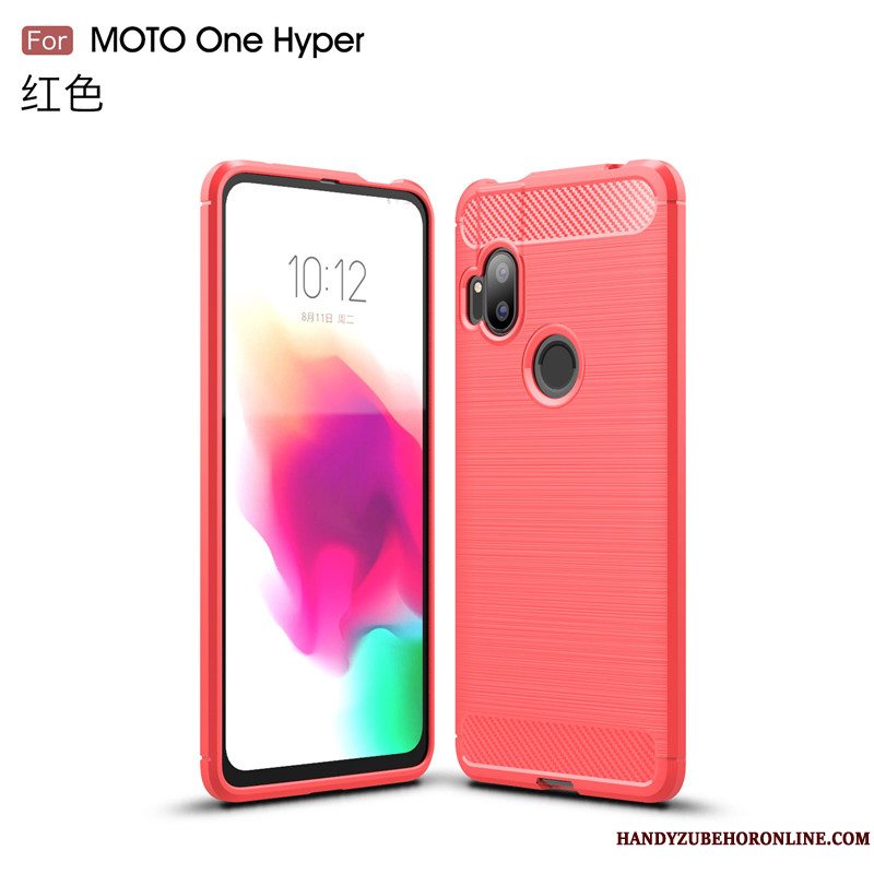 Etui Motorola One Hyper Blød Anti-fald Business, Cover Motorola One Hyper Beskyttelse Rød Mønster