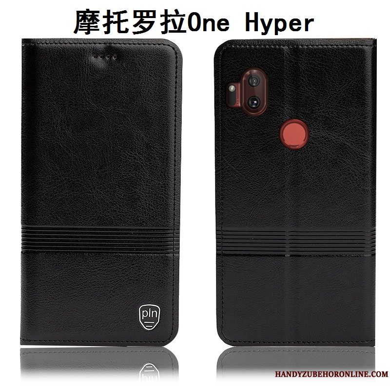 Etui Motorola One Hyper Folio Rød Anti-fald, Cover Motorola One Hyper Læder Telefon