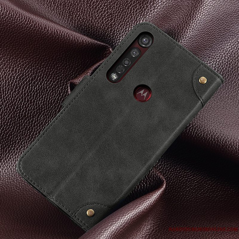 Etui Motorola One Macro Folio Kort Sort, Cover Motorola One Macro Tegnebog Telefon