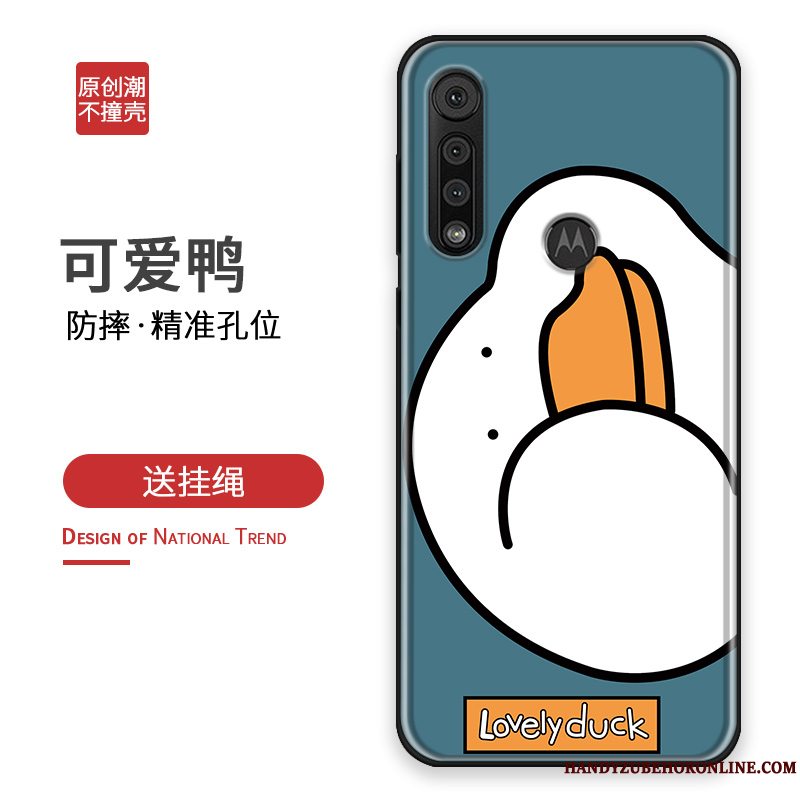 Etui Motorola One Macro Silikone Af Personlighed Anti-fald, Cover Motorola One Macro Tasker Telefonhvid