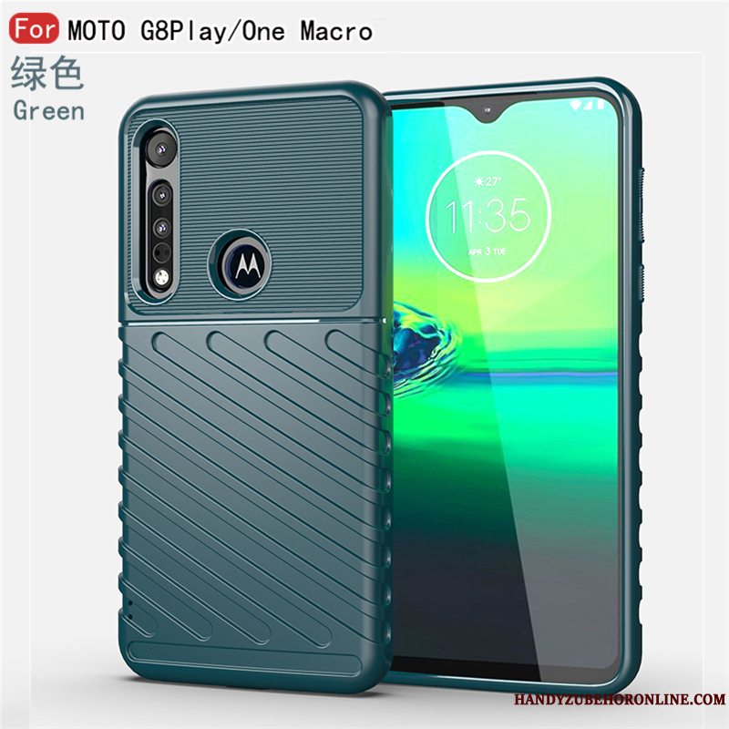 Etui Motorola One Macro Silikone Slim Sort, Cover Motorola One Macro Tasker Business Anti-fald