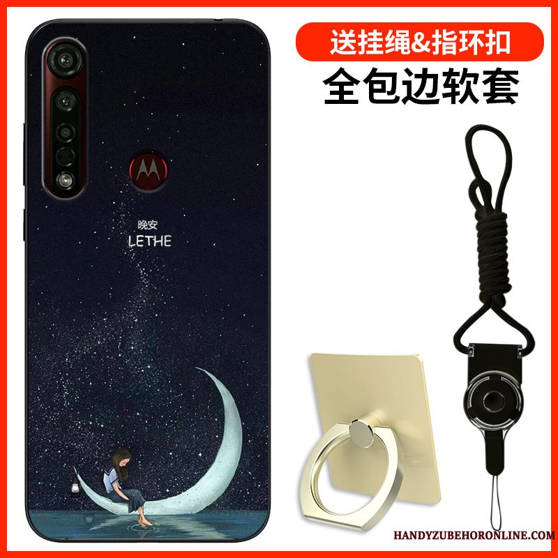 Etui Motorola One Macro Silikone Sort Anti-fald, Cover Motorola One Macro Beskyttelse Trendy Telefon