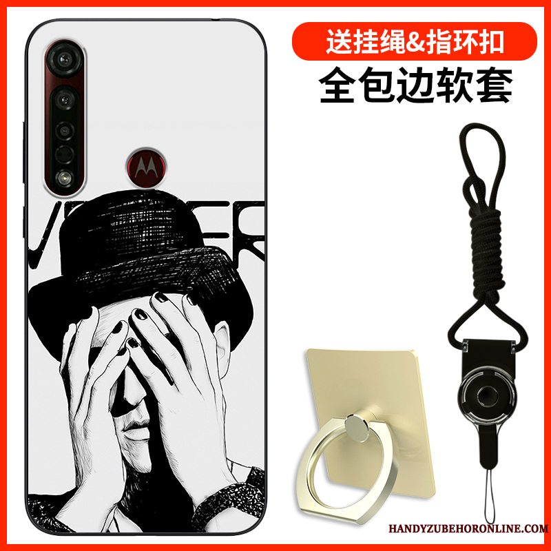 Etui Motorola One Macro Tasker Simple Telefon, Cover Motorola One Macro Silikone Blå Af Personlighed