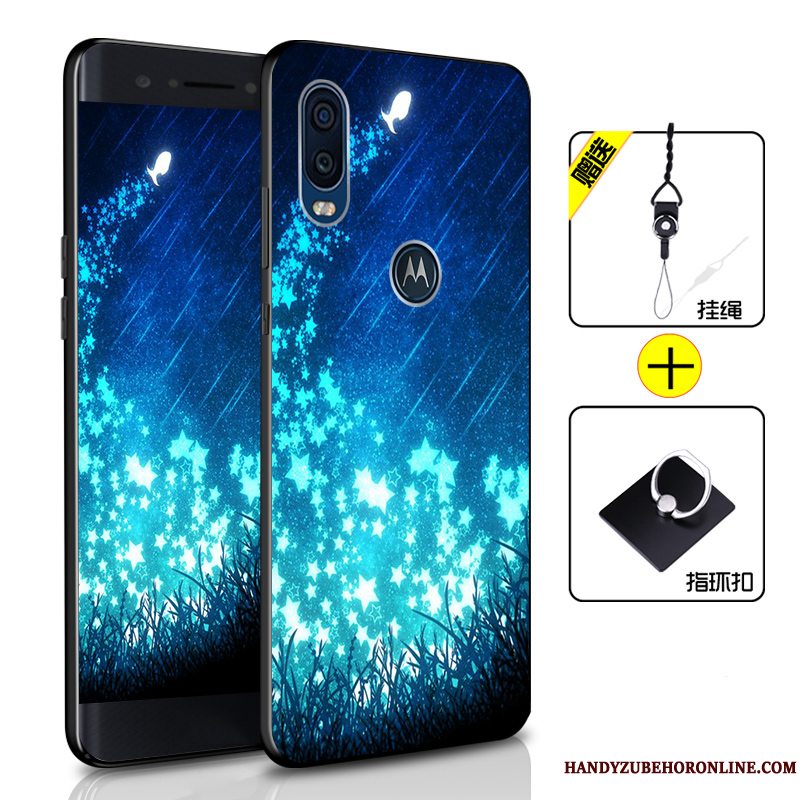 Etui Motorola One Vision Beskyttelse Mørkeblå Telefon, Cover Motorola One Vision Silikone Anti-fald