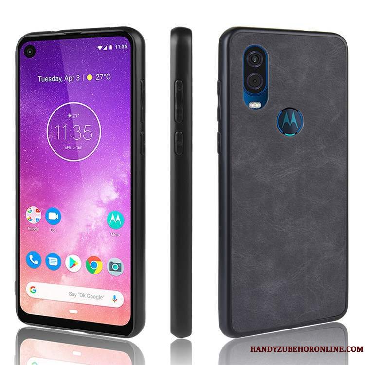 Etui Motorola One Vision Beskyttelse Telefonsort, Cover Motorola One Vision Anti-fald